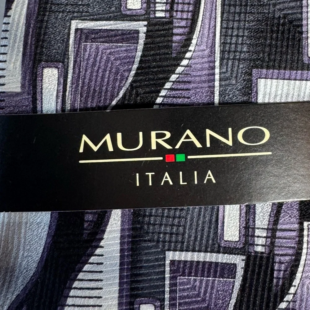 Murano Mens Silk Tie Quiet Luxury Old Money Formal Career Purple Black New